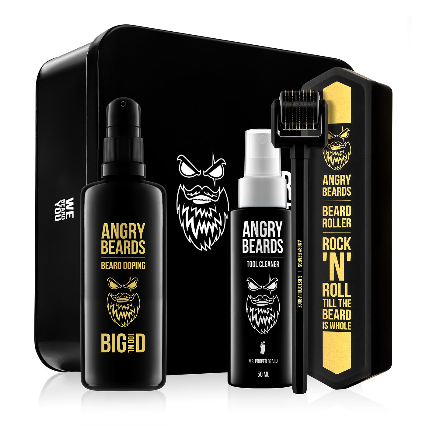 Sada pro růst vousů Beard Roller & Doping